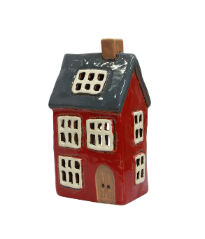 Alsace Tea Light House Navy Roof