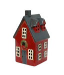 Alsace Tea Light Cottage Red with Wreath