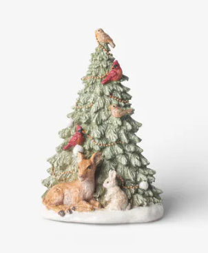 Festive Tree with Deer & Birds