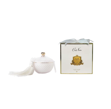Cote Noire - Round Art Deco Candle/White