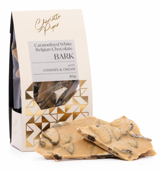 Charlotte Piper Caramelised White Belgian Chocolate with COOKIES & CREAM