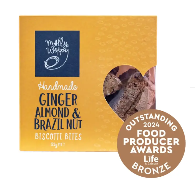 Molly Woppy Ginger Almond & Brazil Nut Biscotti Bites