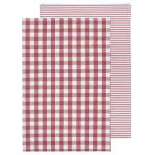 Eco Gingham Blush Tea Towels
