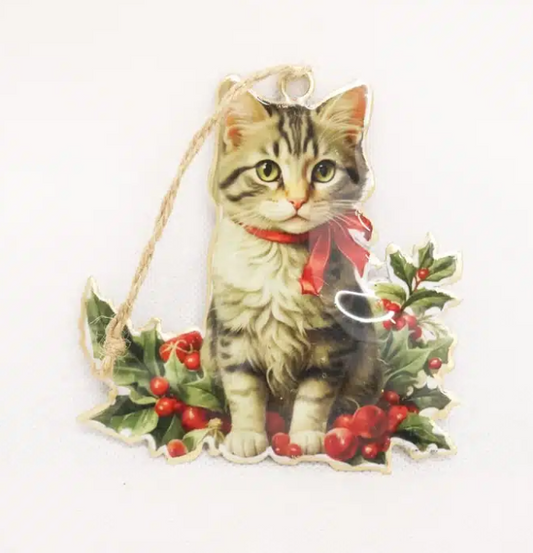 Vintage Cat with Garland