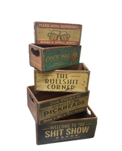 Cheeky Collection - Wooden Boxes with Hole Handle