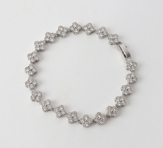 Clover Bracelet - Silver/CZ