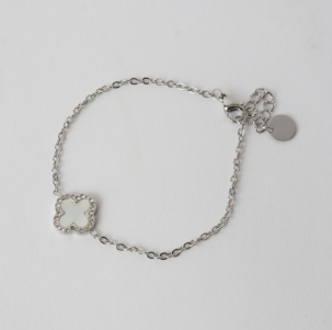 Clover Single Bracelet Silver/White