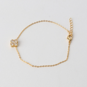 Clover Single Bracelet - 18k Gold/CZ