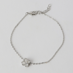 Clover Single Bracelet - Silver/CZ