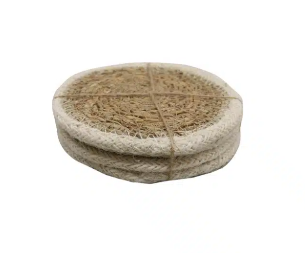 Seagrass Coasters - White Rim