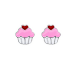 Silver Linings Enamel Studs - CUPCAKE