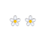 Silver Linings Enamel Studs - WHITE DAISY