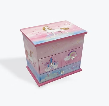 Unicorn 3 Draw Musical Jewellery Box