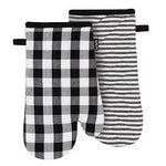 Eco Gingham Black 2pk Oven Mitt