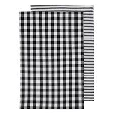 ECO Gingham Black 2pk Kitchen Towels
