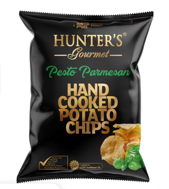 Hunters Gourmet Potato Chips - Pesto Parmesan 125g