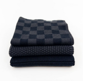 ECOVASK Dishcloth Variety 3 Pack-Poppyseed Chq