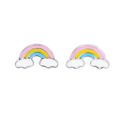Silver Linings Enamel Studs - RAINBOW