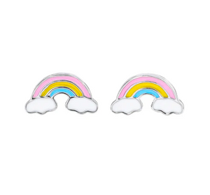 Silver Linings Enamel Studs - RAINBOW