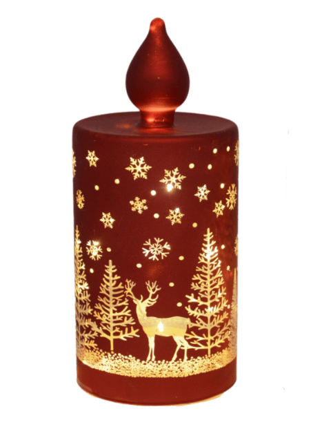 Etched Candle - Red