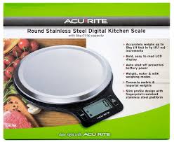 ACURITE Round Stainless Steel Digital Kitchen Scale