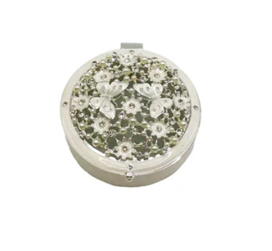 Round Trinket Box with Butterflies