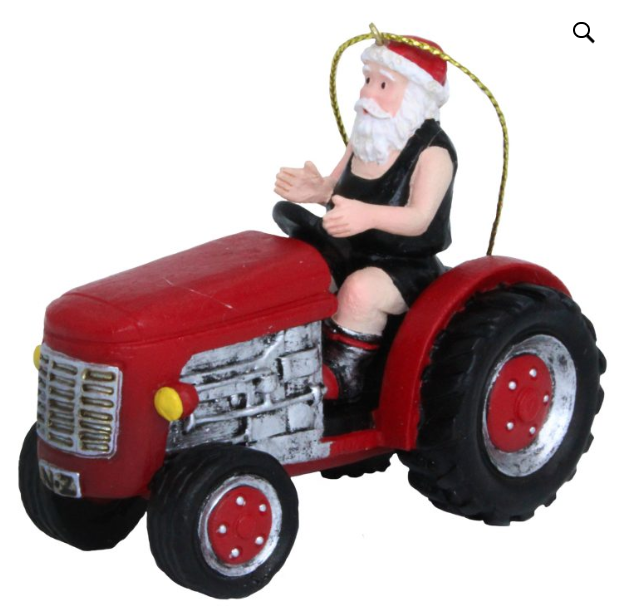 Hanging Tractor with Santa