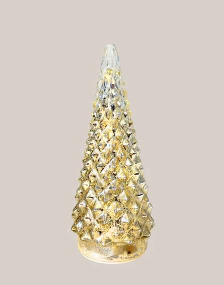 Silver Pinecone Glass Tree