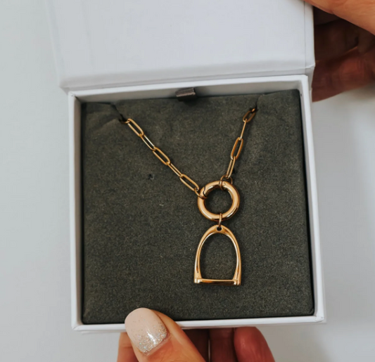 Charm Holder Stirrup Necklace - KATY B