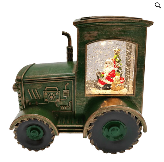 Tractor with Santa Driving Globe