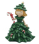 Christmas Tree Girl with Candy Cane