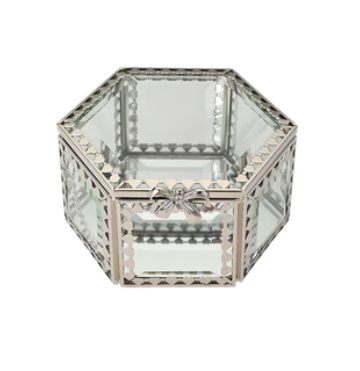 Glass Jewellery Box Hexagonal