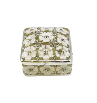 Square Trinket Box with Flowers