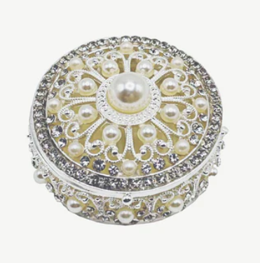 Round Trinket Box with Pearl