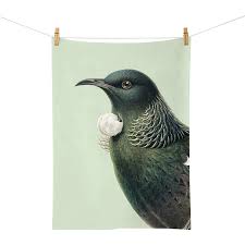 Hushed Green Tui Tea Towel