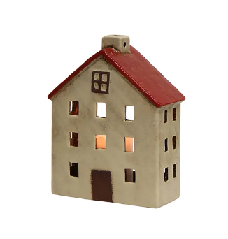 Tea Light House Alsace Wide Chalet Red