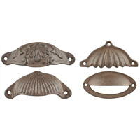 CAST IRON DRAW HANDLES - ASSORTED