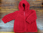 100% Pure Wool Hooded Jacket-Red