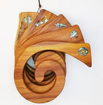 RIMU SPIRAL TABLE MAT WITH PAUA