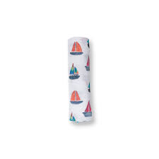 Lulujo Classic Muslin Swaddle - Sailboat