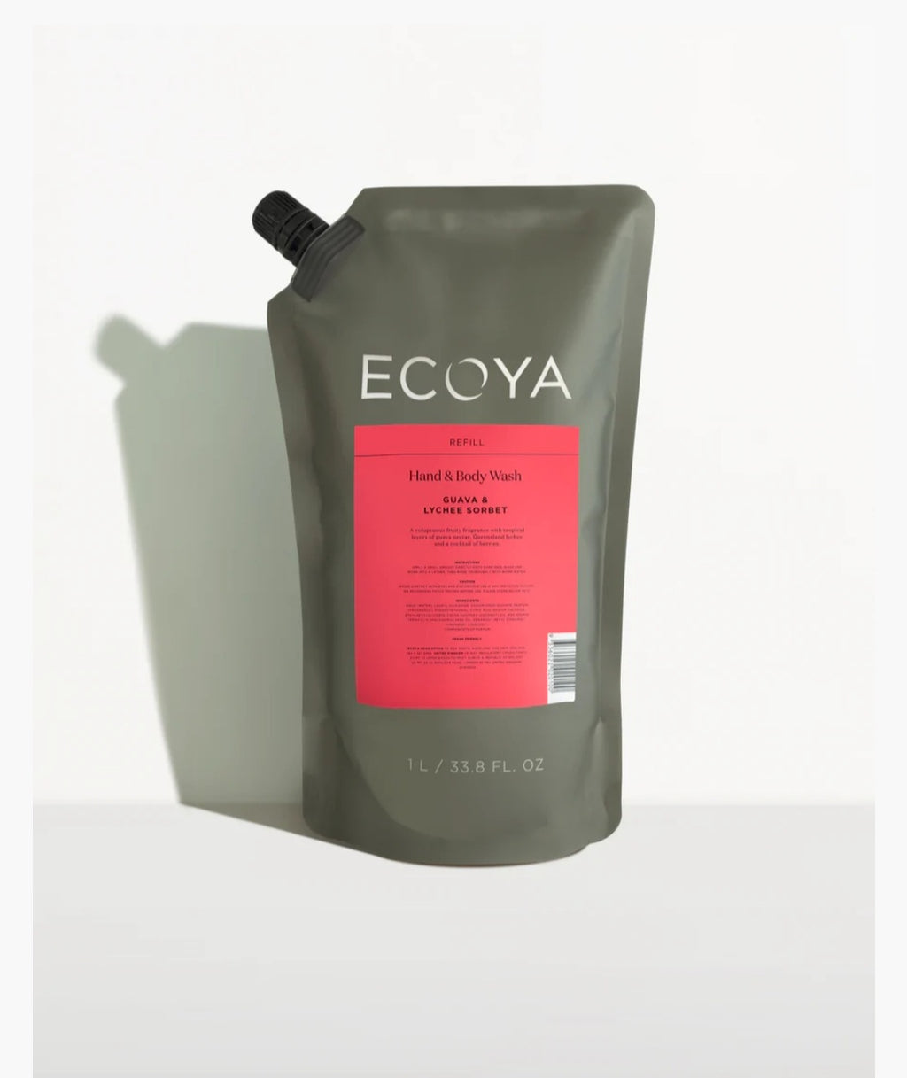 ECOYA Guava & Lychee Hand & Body Wash Refill