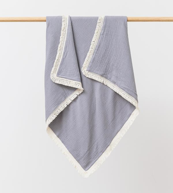 OTD Muslin Blanket with Tassel Trim