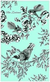 PARRS Tea Towel-Birds Blue