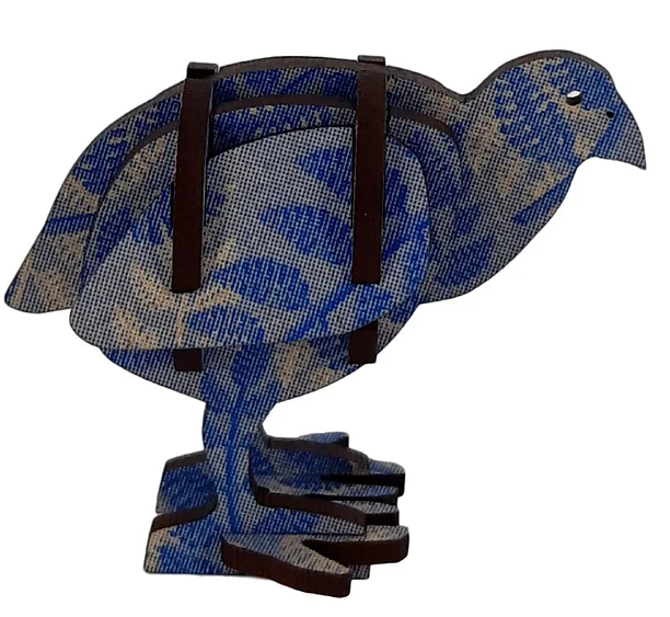 ABSTRACT DESIGN Fern Blue Takahe