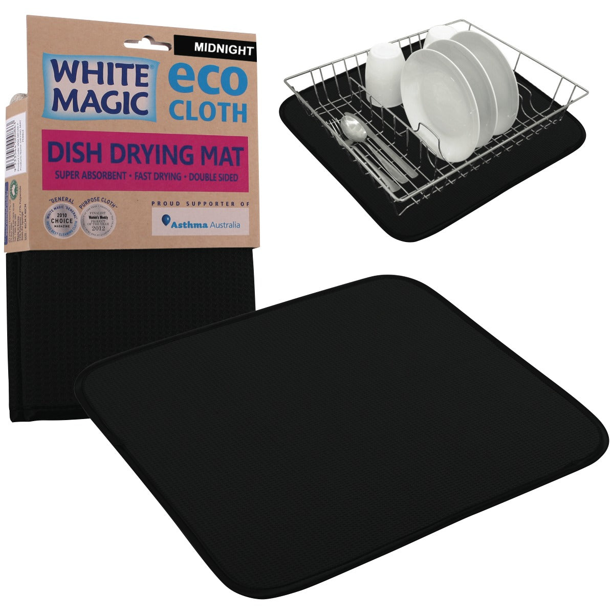 White Magic Dish Drying Mat Pebble